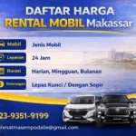 Daftar Harga Rental Mobil Makassar