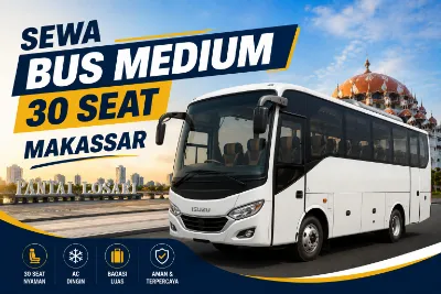 Sewa Bus Medium 30 Seat Makassar