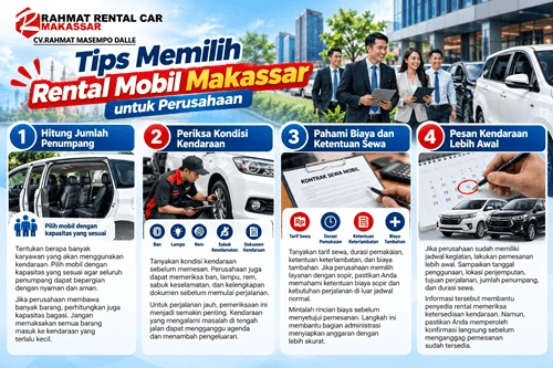 Tips Memilih Rental Mobil Makassar untuk Perusahaan